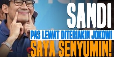 SANDI PAS LEWAT DITERIAKIN JOKOWI, SAYA SENYUMIN!