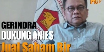 Gerindra Dukung Anies Haramkan Saham Bir