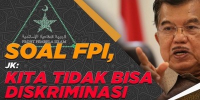 SOAL FPI, JK: KITA TIDAK BISA DISKRIMINASI