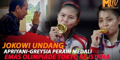 JOKOWI BERI SELAMAT PERAIH EMAS OLIMPIADE TOKYO APRIYANI-GREYSIA