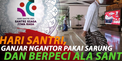 KEREN! GANJAR NGANTOR PAKAI SARUNG ALA SANTRI