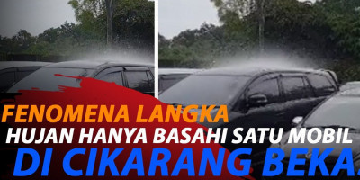 HUJAN HANYA MENGGUYUR SATU MOBIL DI CIKARANG BEKASI